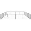 Dog Kennel Black 344.4 ft¬≤ Steel